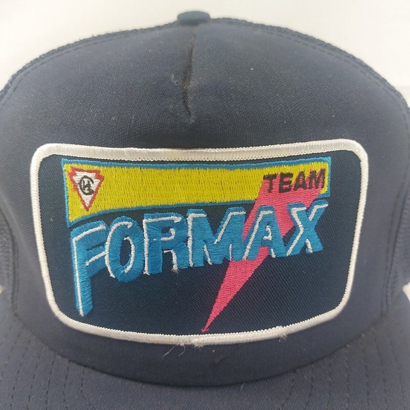 Vintage Navy Blue Team Formax Snapback Mesh Back Trucker Hat USA Made - Picture 2 of 9